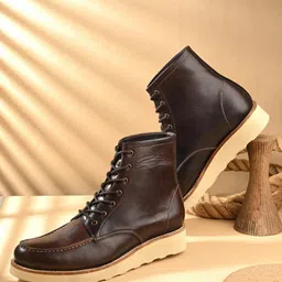 MILLE DOLLARI Men Leather Casual Regular Boots-image-4