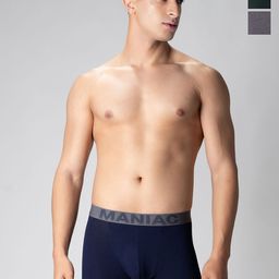 Maniac Pack Of 3 Cotton Trunks MN25-3PCK-COTN-TRUNKS-NVY_GRN_GRY-S-picture-10