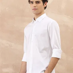 Iconic Men Solid Spread Collar Shirt image 5