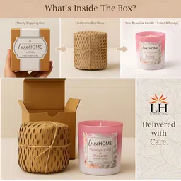 LUXEHOME INTERNATIONAL Honey Suckle Davana Pink & White 3 Pieces Scented Jar Candles image 3