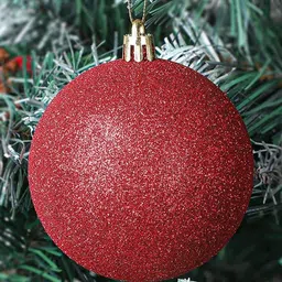 CraftVatika 24-Pcs Red Christmas Baubles Balls Festive Decor image 3