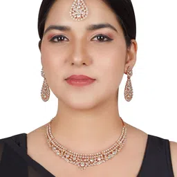 Women Click Stone-Studded Jewellery Set image 2