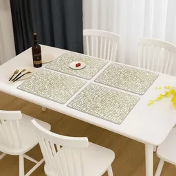 LUXEHOME INTERNATIONAL Gold Toned 4 Pieces Heat-Resistant & Anti-Skid Table Placemats-picture-14