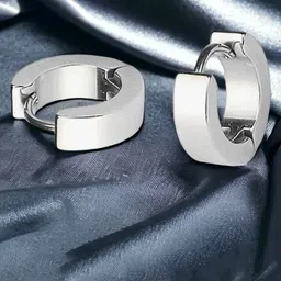 PolluxCraft Silver-Plated Korean Contemporary Hoop Earrings-image-9
