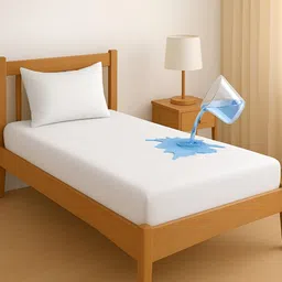 Aura White Terry Water Resistant Single Mattress Protector-picture-41