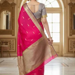 FABLAND Ethnic Motifs Woven Design Zari Kanjeevaram Saree image 4