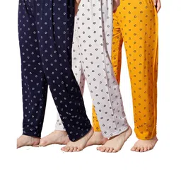 FIT N FAME Women Pack Of 3 Cotton Printed Pyjamas-picture-39