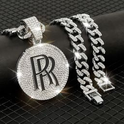 VAGHBHATT Silver-Plated Stone-Studded Hip-Hop Style Pendant With Chain-picture-34