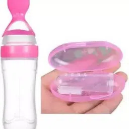 qtypie Bottle Feeder with Dispensing Spoon and Baby Silicone Finger Toothbrush Feeder-picture-20