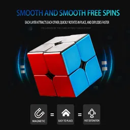 hawkister pLegend Magnetic 2x2x2 Speed Cube Metallic Plated Mirror Reflective Puzzle image 3