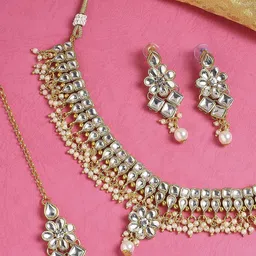 fabula Kundan Stone-Studded & Beaded Jewellery Set-picture-11
