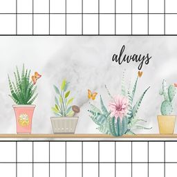 INDIAN ROYALS White & Green Printed Plant Design Waterproof Wall Sticker-picture-44