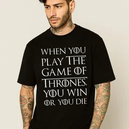 Be Crazy Game Of Thrones Printed Oversized Cotton T-shirt-picture-37