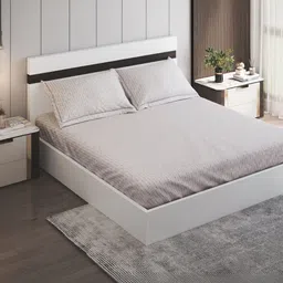 Home Centre Off White Geometric 200 TC King Bedsheet with 2 Pillow Covers-picture-39