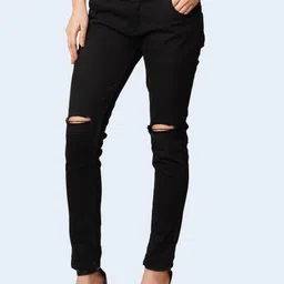 LINARIA Women Classic Slim Fit Slash Knee Cotton Jeans-picture-41