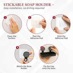 Kuber Industries Black 2 piece Solid Plastic Soap Dish image 5