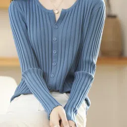 KPOP Women Ribbed Round Neck Long Sleeves Top-picture-19
