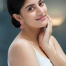 Nilu's Collection Set Of 2 Oxidised Beaded Dome Shaped Jhumkas image 2