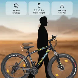 URBAN TERRAIN Rogue Cycle 26T Mountain Bike With Steel Frame, 21 Speed Shimano Gear-Blue image 4