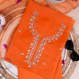 Achrangi Gota Patti Organza Unstitched Dress Material-picture-35