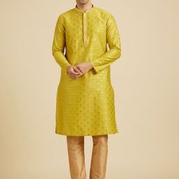 Manyavar Mandarin Collar Straight Kurta With Pyjamas-picture-49