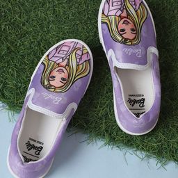 Kids Ville Girls Barbie Printed Casual Shoes-picture-12