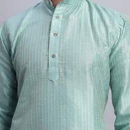 SMIT Men Solid Mandarin Collar Long Kurta image 3
