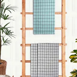 Aura Green & White 3 Printed Cotton 210 GSM Bath Towel-picture-14