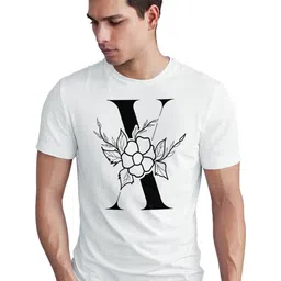 Seekbuylove Men Floral Initial X Printed Bio Finish T-shirt-picture-10