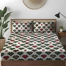 WEAVE AND DECOR Off White Cartoon Characters 300 TC Queen Bedsheet with 2 Pillow Covers-picture-17