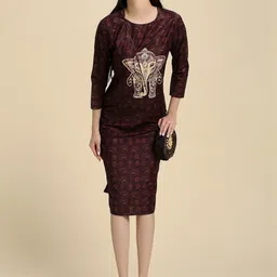 Attire Empire Ethnic Motifs Print Sheath Dress image 3