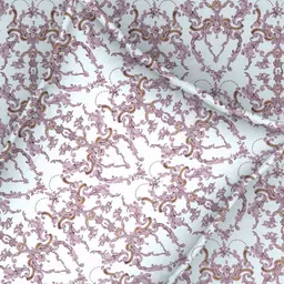 Florida Mauve & White Ethnic Motifs 160 TC Bedsheet with 2 Pillow Covers image 5