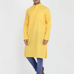 ROYAL KURTA Men Yellow Kurta image 3