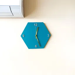 QEZNEF Blue Solid Geometric Traditional Wall Clock-picture-33