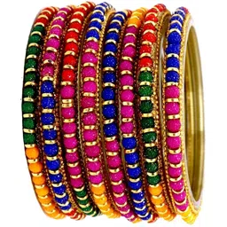 Instyle Forever Set Of 2 Multi Glass Artificial Stones & Beads Bangle image 2