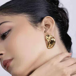 KAORI BY SHREYA AGARWAL Gold-Plated Stainless Steel Contemporary Studs image 3