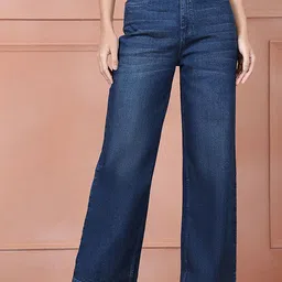 Mast & Harbour Women Straight Fit High-Rise Light Fade Stretchable Jeans-picture-15