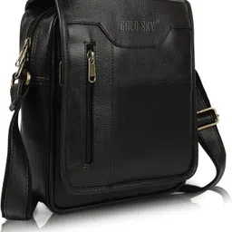 gold sky Black Men Sling Bag PU Leather Sling Cross Body Travel Office Sling Bag-picture-20
