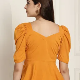 Tromko Women Pack of 2 Sweetheart Neck Puff Sleeve Peplum Crop Top image 4