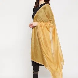 Clora Creation Beige Dupatta with Gotta Patti image 4