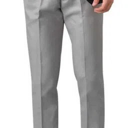 elanhood Pack of 2 Men Regular Fit Grey, Cream Cotton Blend Trousers image 2