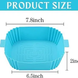 sunpantry SquareAirFryer Silicone Liners Reusable Air Fryer Silicone Basket (MultiColour1) Airfryer Tray image 5