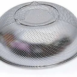 lariox Stainless Steel Kitchen Fruit Vegetable Rice Washing Baskets Strainer Drainer with Handle Colander image 4