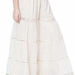 kanna fabric Women Regular Fit White Viscose Rayon Trousers image 3