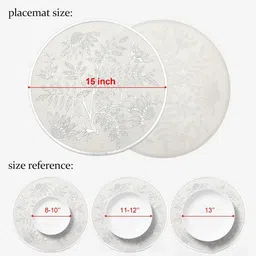 Dakshya Industries Silver Toned 6 Pieces Floral Design Rectangle Table Placemats image 2