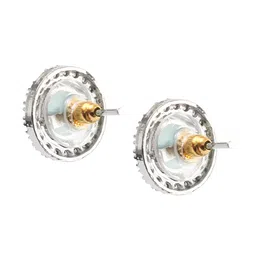 Jewar Mandi Silver Gold-Plated CZ-Studded & Beaded Mangalsutra with Earrings image 5