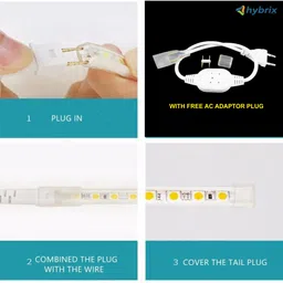 hybrix 5730 LED False Ceiling Cove Light (20 Mtr) Double Row, BLUE LIGHT, With Adapter Recessed Ceiling Lamp image 4