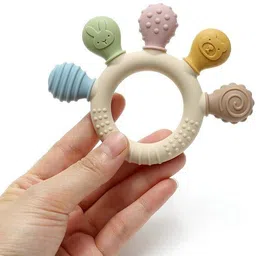 sancorp Soft Silicone Baby Teething Ring Toy with Textures and MultiShapes for Infants Teether-picture-11