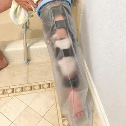 keskriva Waterproof Leg Cast Cover for Shower and Bath Foot Support White, Universal Size Ankle Support image 5