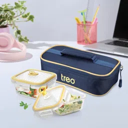 treo All Fresh Glass Tiffin Set of 2, 320ml Each | Leakproof | Microwave & Oven Safe 2 Containers Lunch Box image 5
